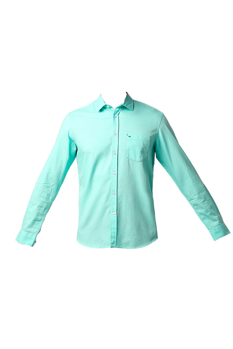BASICS SLIM FIT BERMUDA GREEN DOBBY SHIRT