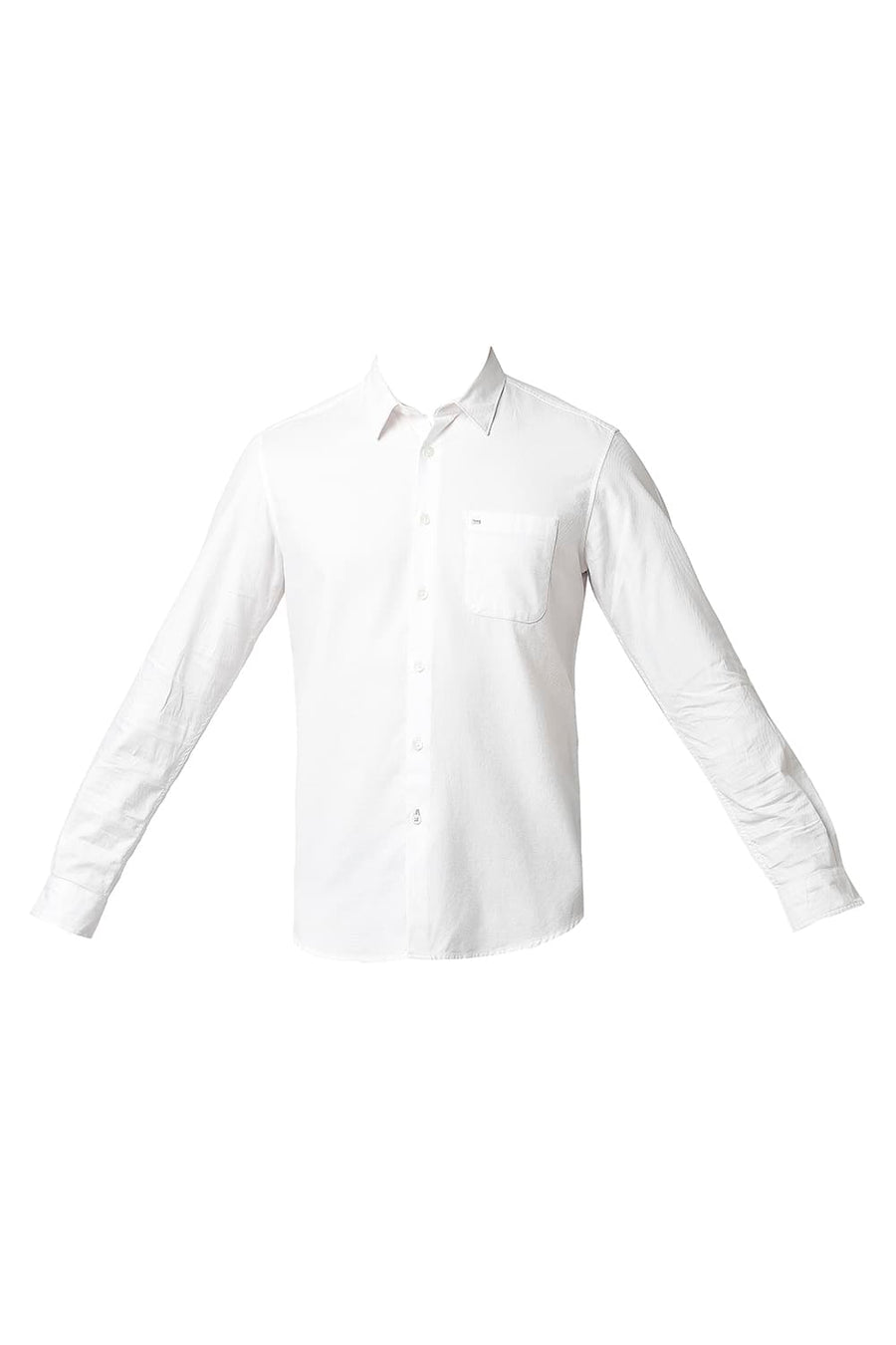 BASICS SLIM FIT CLOUD WHITE DOBBY SHIRT