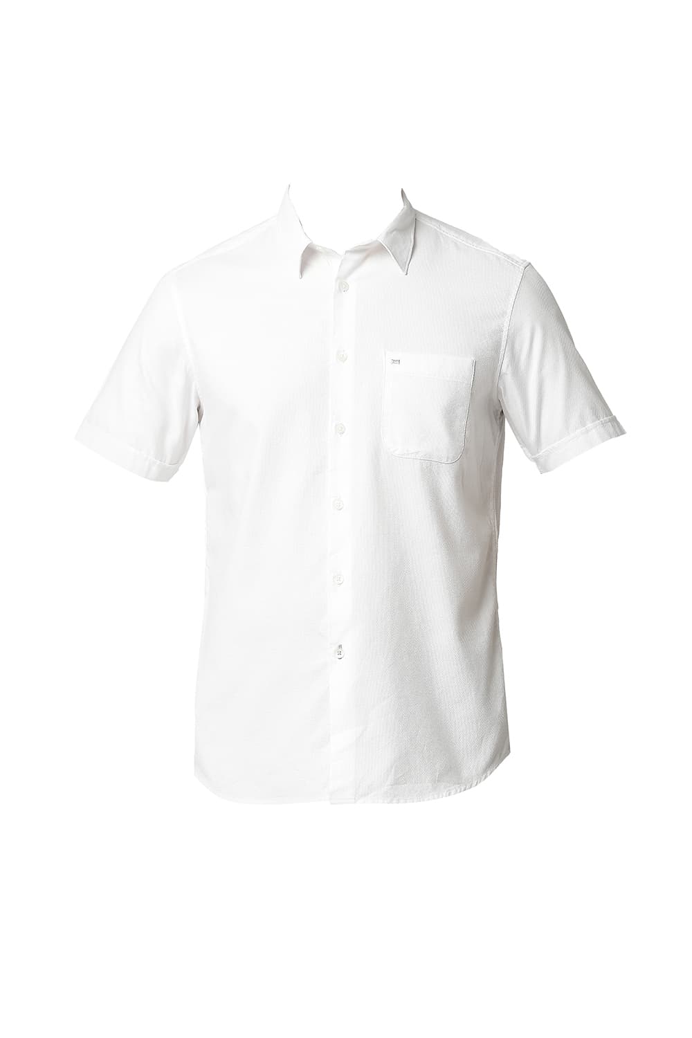 BASICS SLIM FIT DOBBY HALFSLEEVES SHIRT