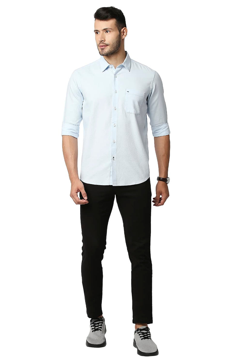 BASICS SLIM FIT DOBBY SHIRT