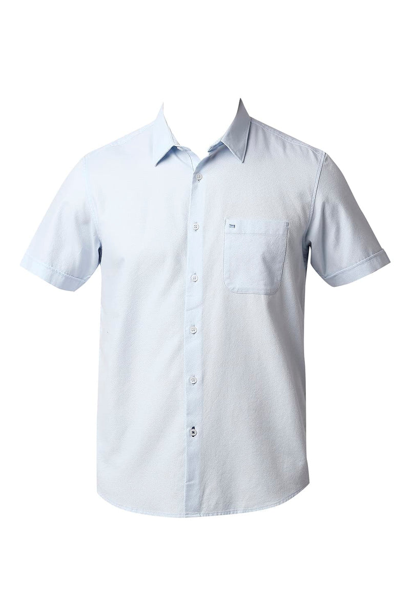 BASICS SLIM FIT DOBBY HALFSLEEVES SHIRT