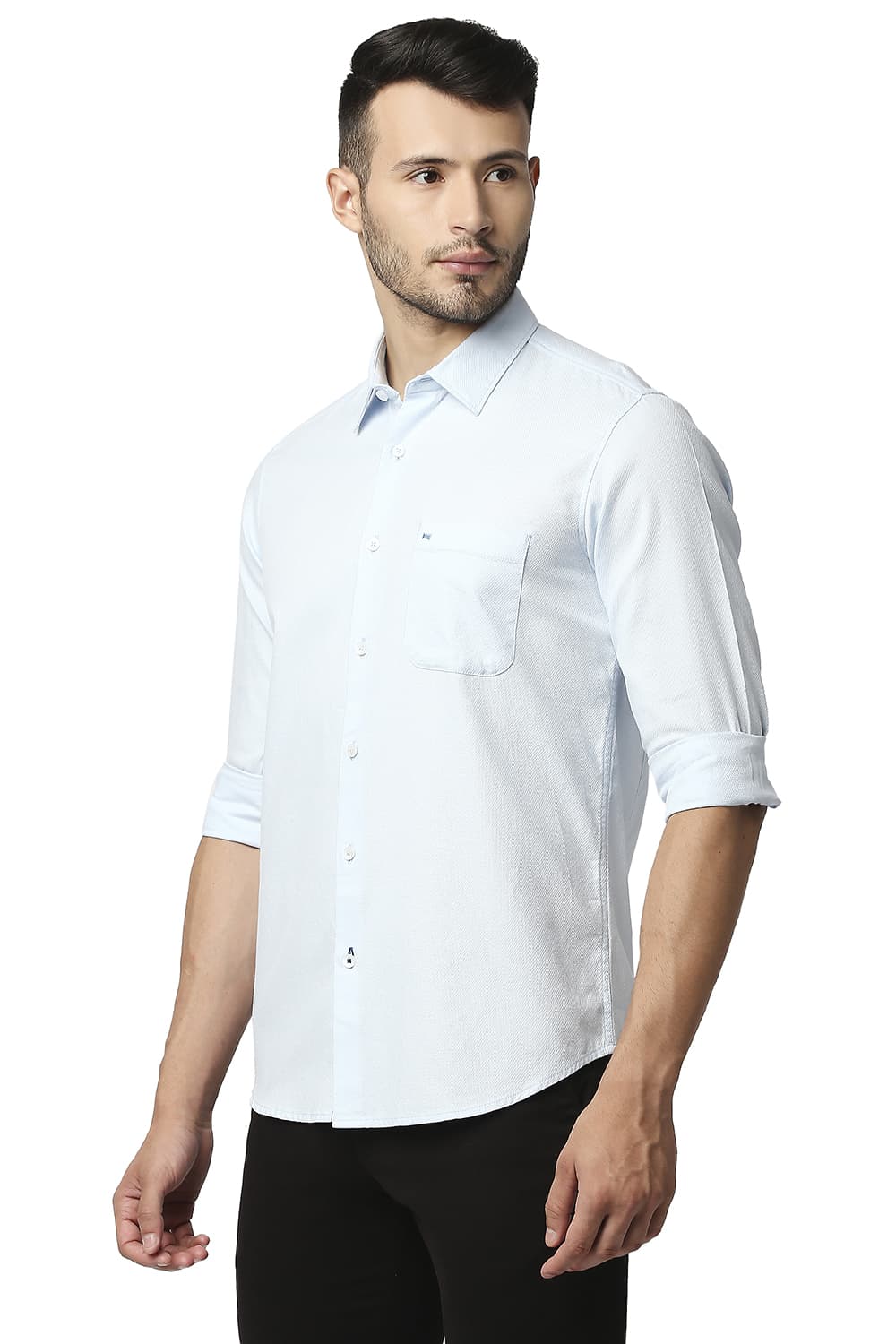 BASICS SLIM FIT DOBBY SHIRT