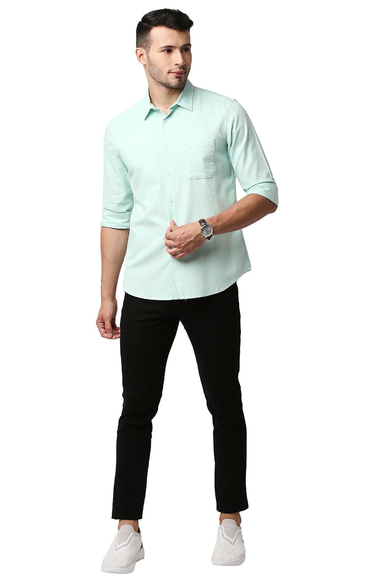 BASICS SLIM FIT DOBBY SHIRT