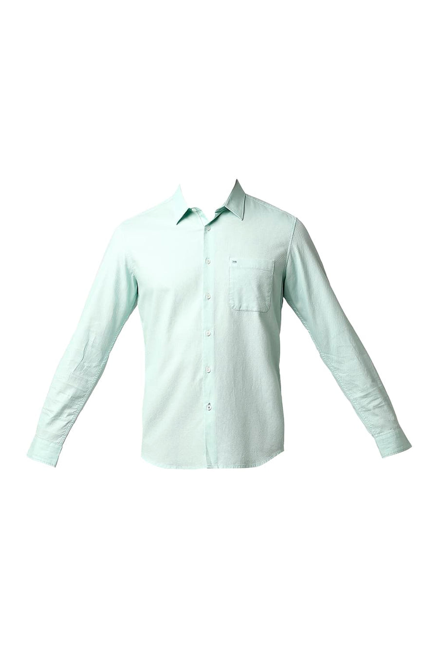 BASICS SLIM FIT DUSTY GREEN DOBBY SHIRT
