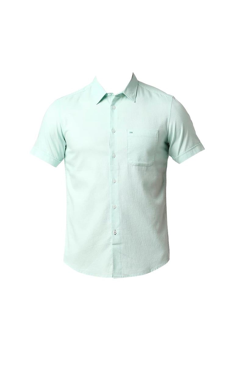 BASICS SLIM FIT DOBBY HALFSLEEVES SHIRT