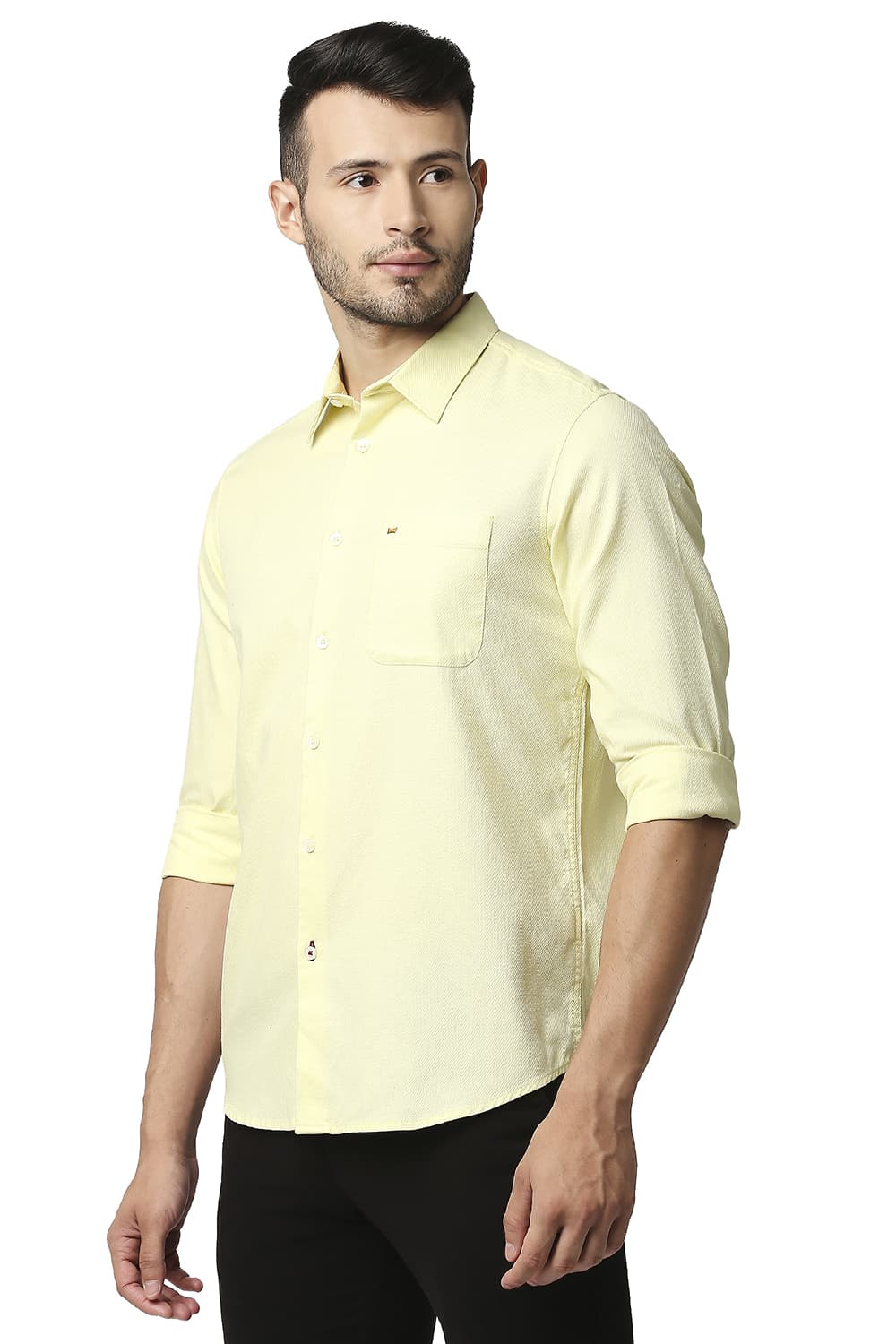 BASICS SLIM FIT DOBBY SHIRT