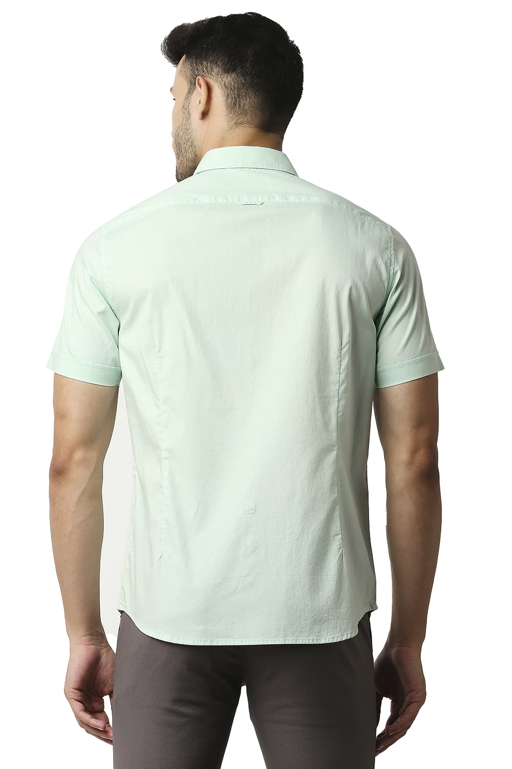 BASICS SLIM FIT OXFORD HALFSLEEVES SHIRT