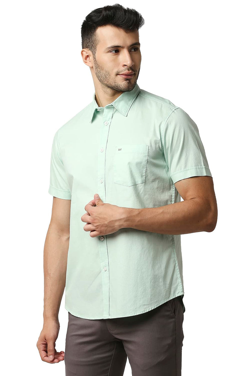 BASICS SLIM FIT OXFORD HALFSLEEVES SHIRT