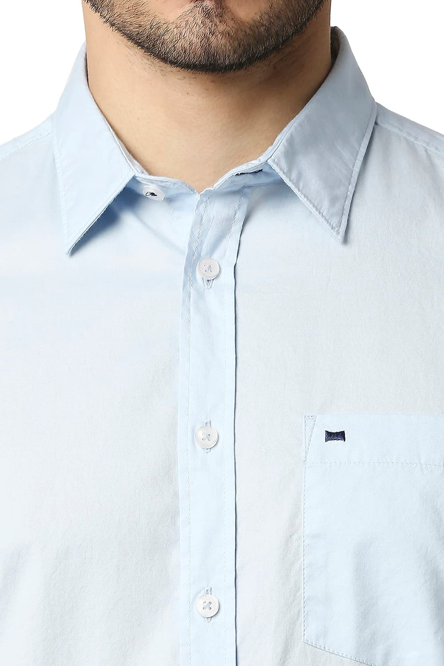 BASICS SLIM FIT OMPHALODES BLUE OXFORD SHIRT