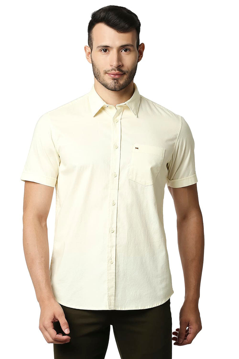 BASICS SLIM FIT OXFORD HALFSLEEVES SHIRT