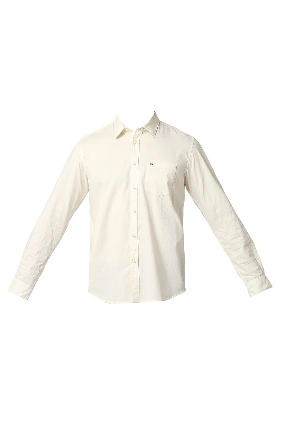 BASICS SLIM FIT TRANSPARENT YELLOW OXFORD SHIRT