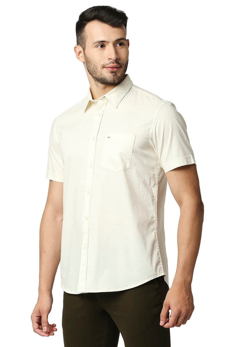 BASICS SLIM FIT OXFORD HALFSLEEVES SHIRT