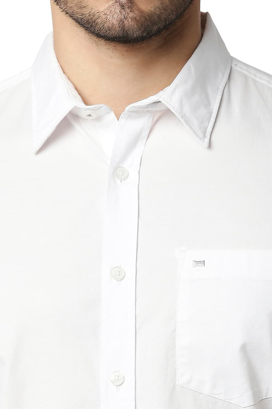 BASICS SLIM FIT BRIGHT WHITE OXFORD SHIRT