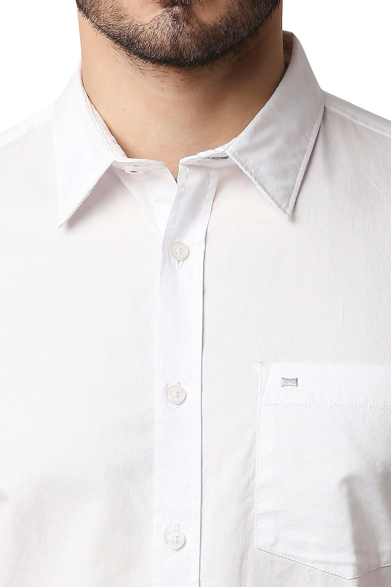 BASICS SLIM FIT OXFORD HALFSLEEVES SHIRT