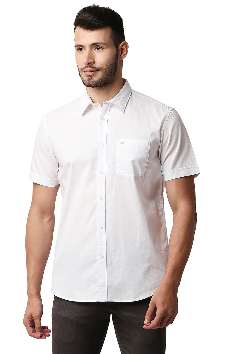 BASICS SLIM FIT OXFORD HALFSLEEVES SHIRT