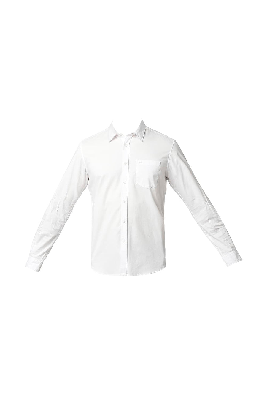 BASICS SLIM FIT BRIGHT WHITE OXFORD SHIRT