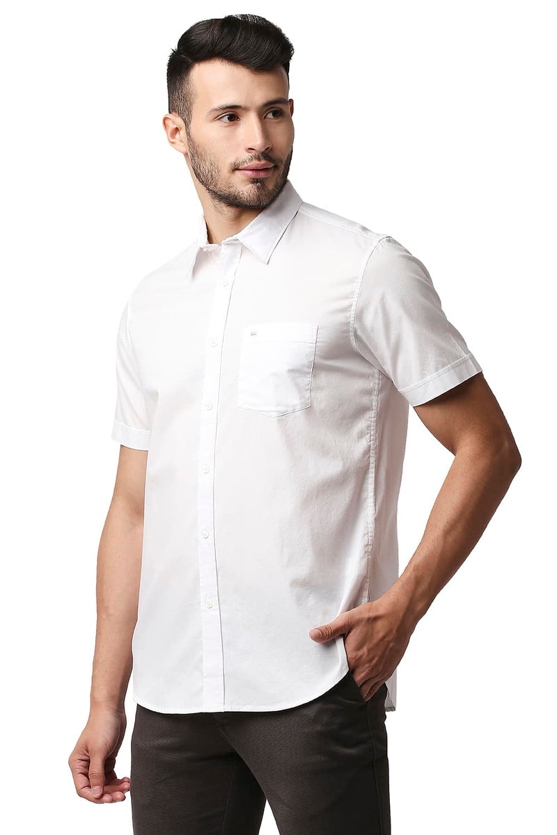 BASICS SLIM FIT OXFORD HALFSLEEVES SHIRT