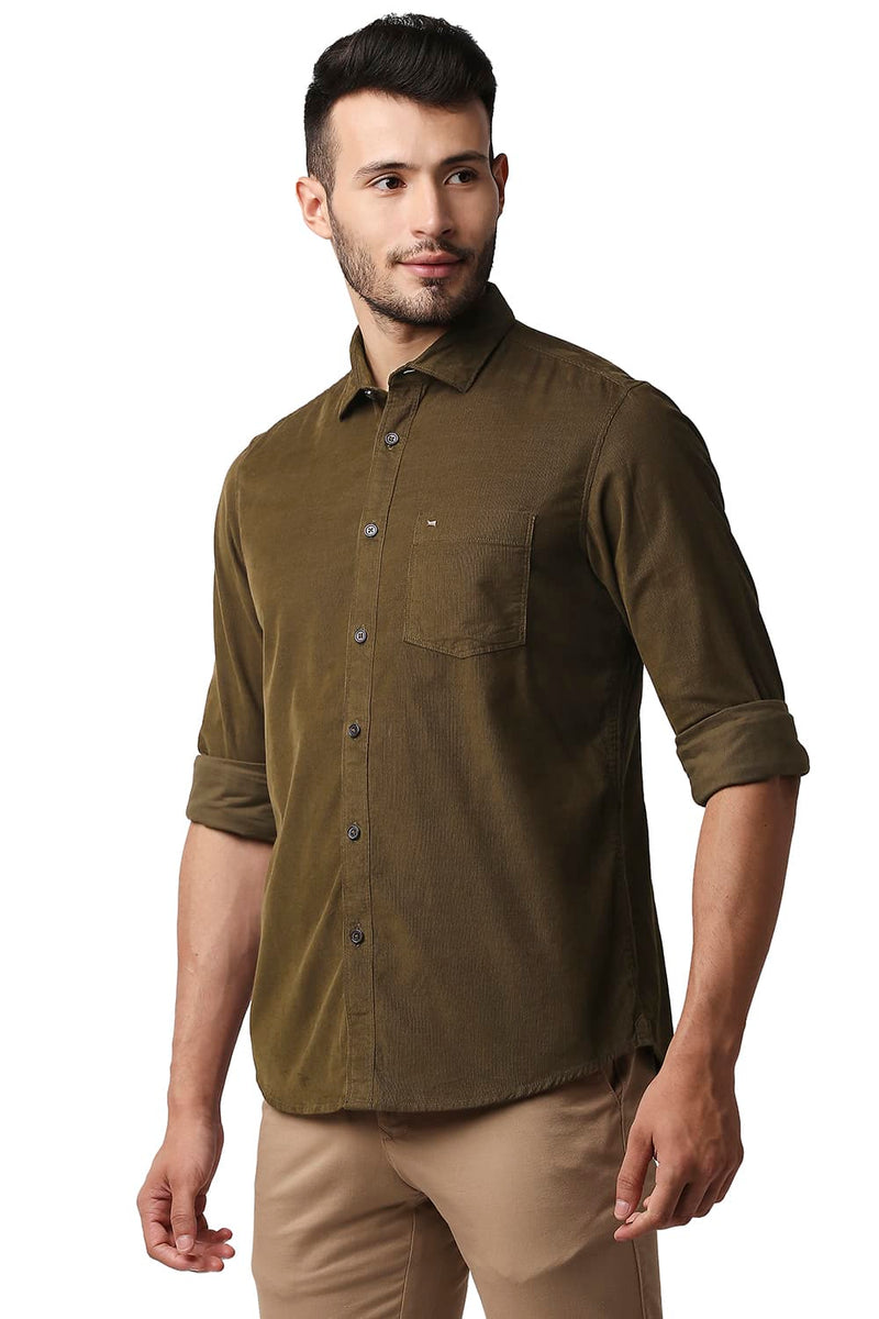 BASICS SLIM FIT CORDUROY SHIRT