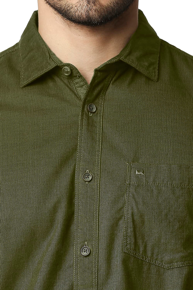 BASICS SLIM FIT CORDUROY SHIRT