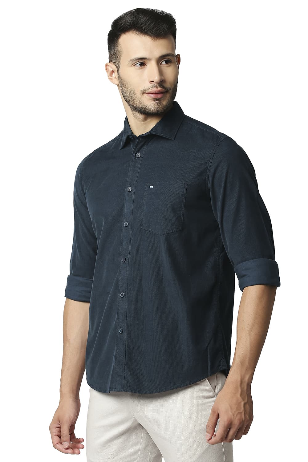 BASICS SLIM FIT CORDUROY SHIRT