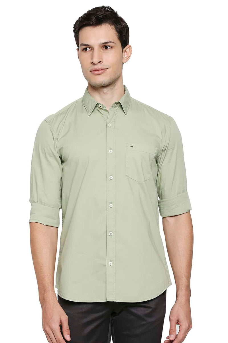 BASICS SLIM FIT POPLIN STRETCH SHIRT