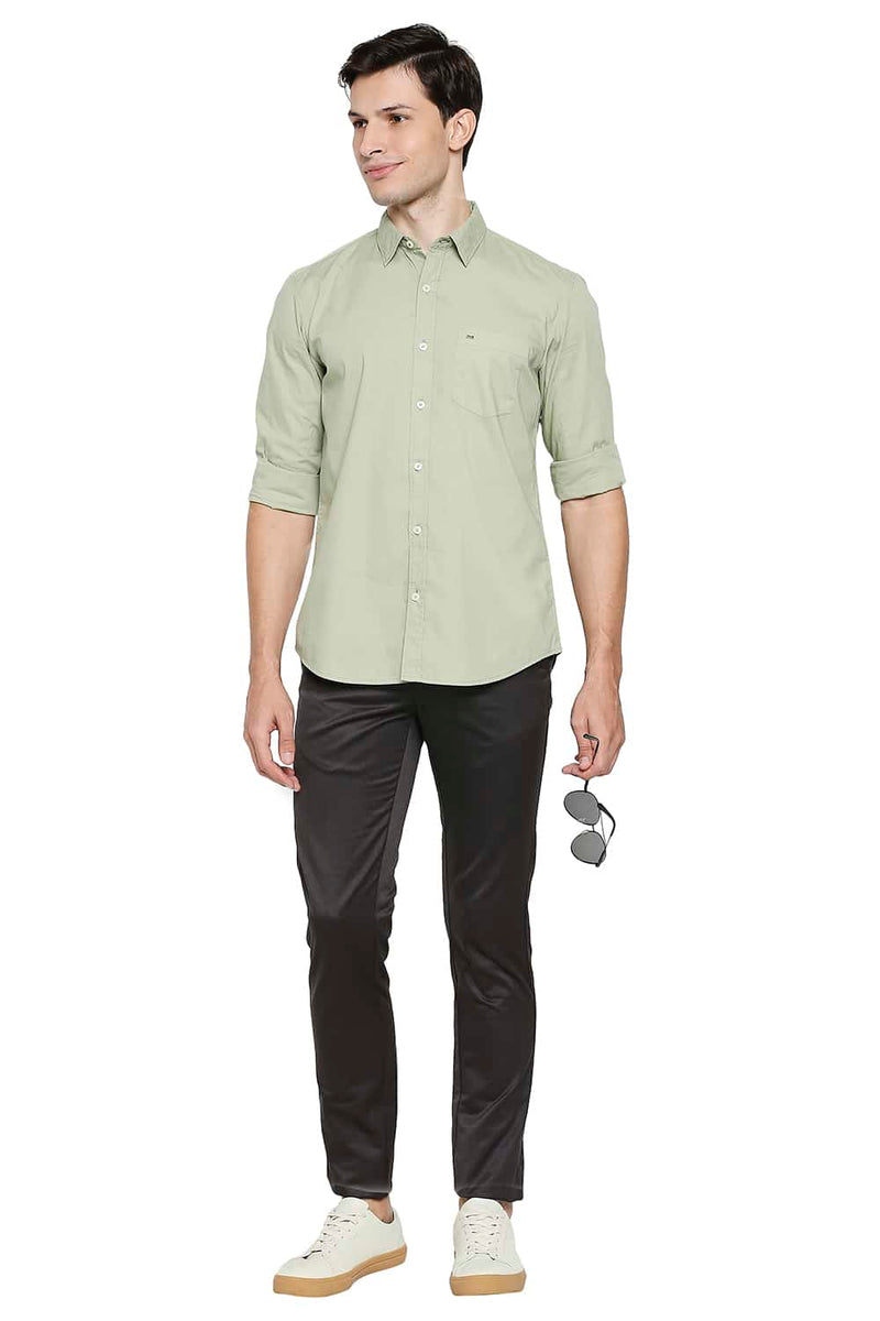 BASICS SLIM FIT POPLIN STRETCH SHIRT