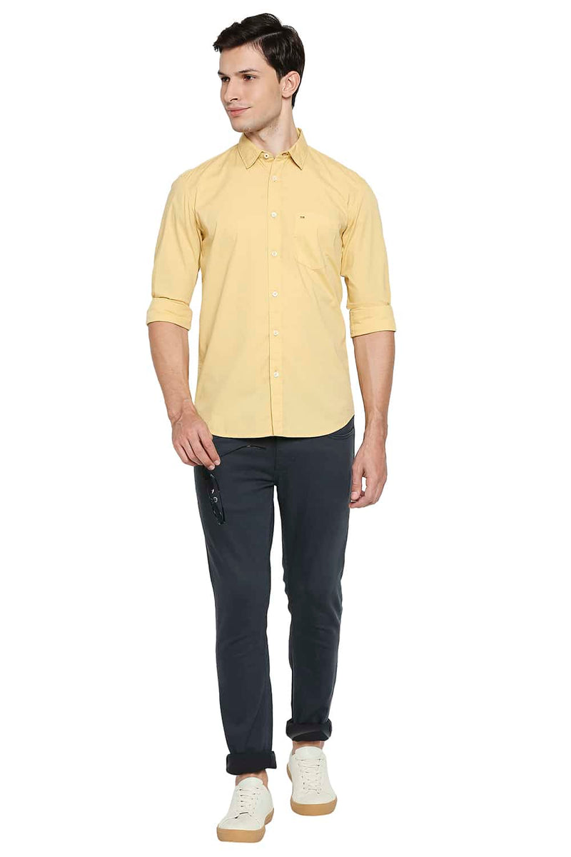 BASICS SLIM FIT POPLIN STRETCH SHIRT