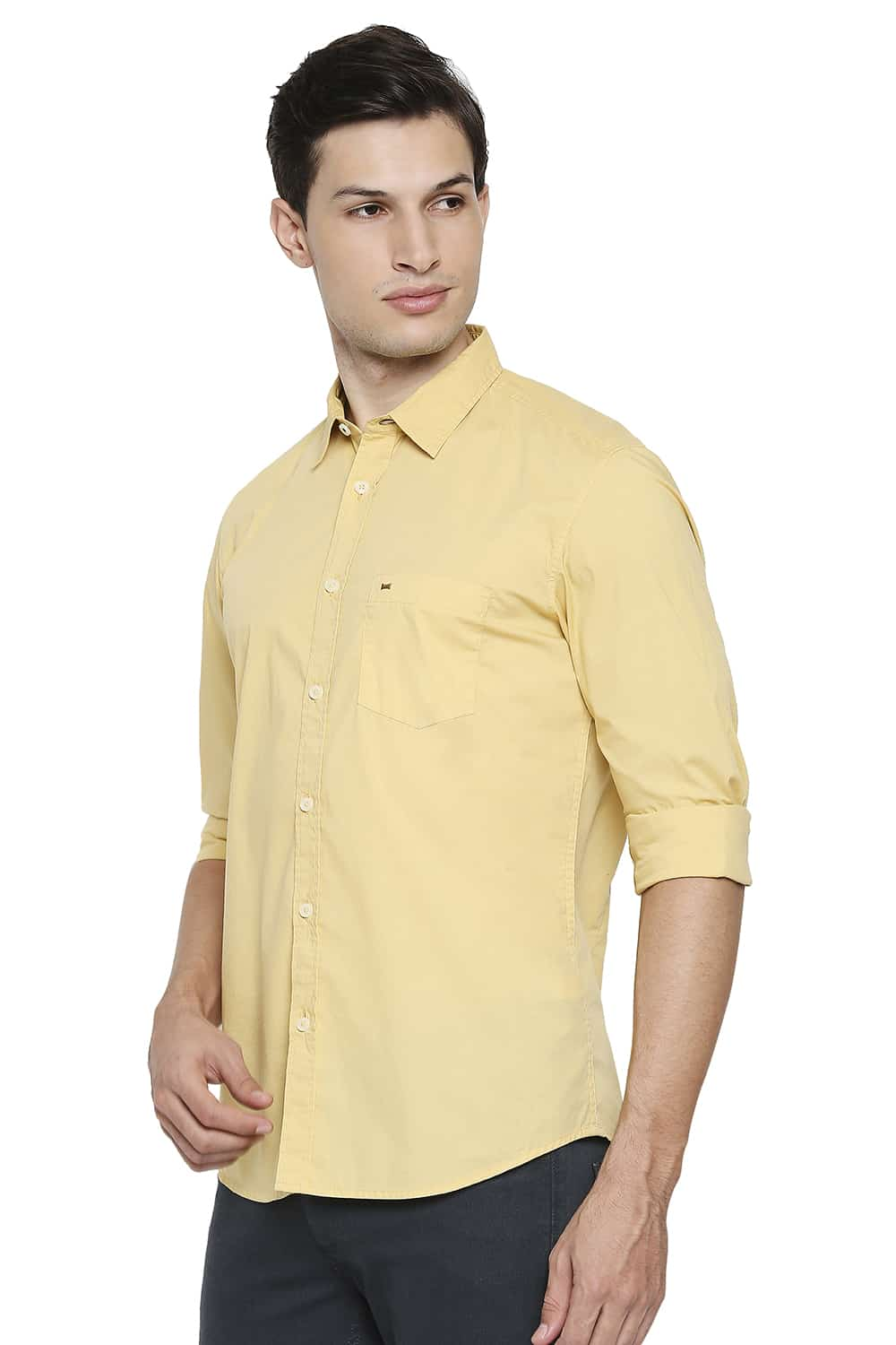 BASICS SLIM FIT POPLIN STRETCH SHIRT