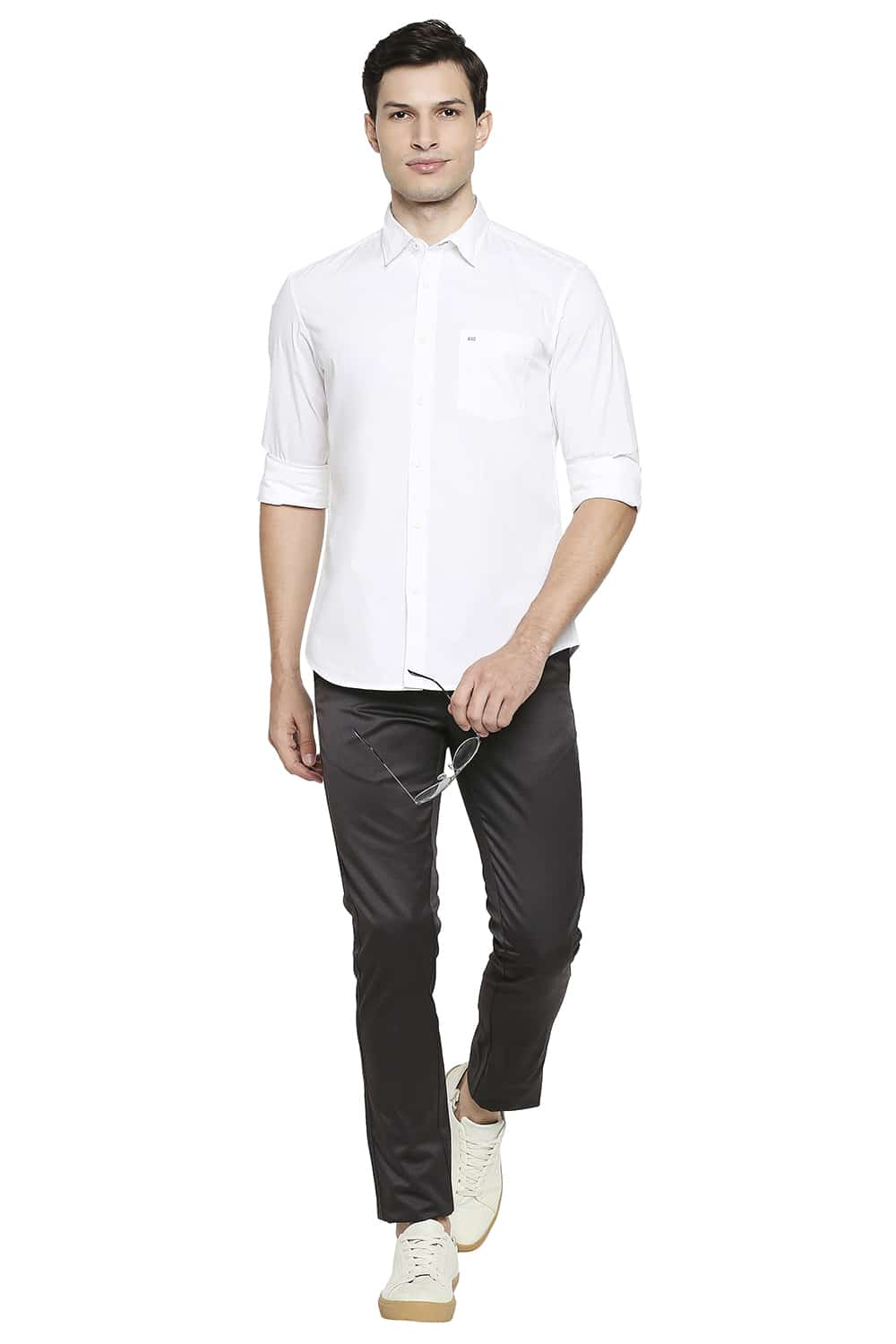 BASICS SLIM FIT POPLIN STRETCH SHIRT