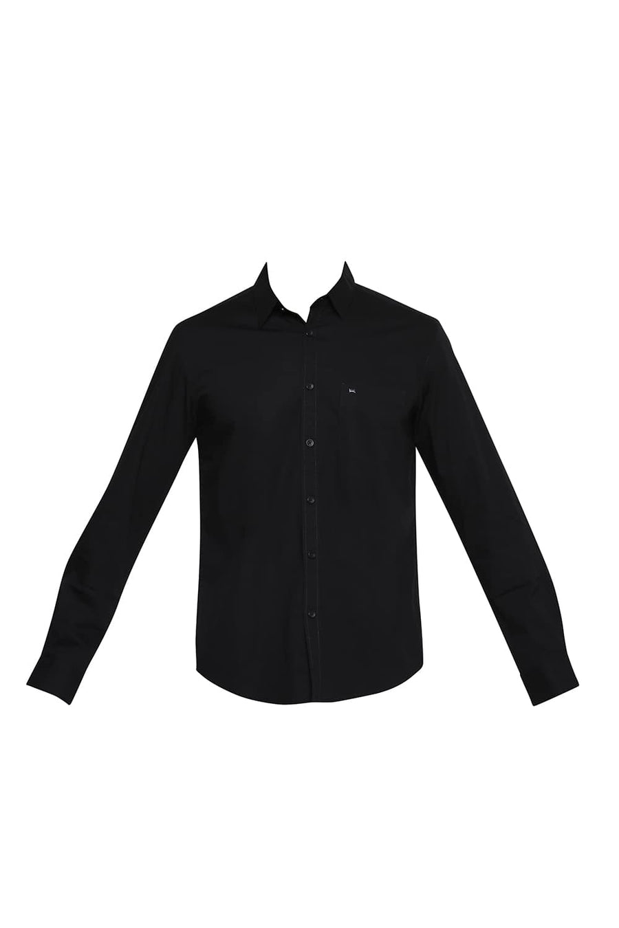 BASICS SLIM FIT PHANTOM BLACK POPLIN STRETCH SHIRT