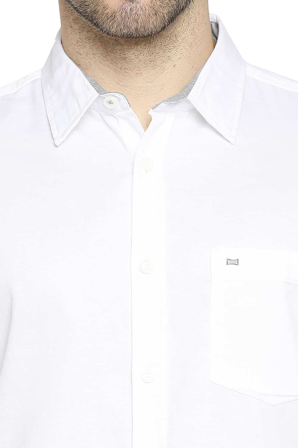 BASICS SLIM FIT BROKEN TWILL SLUB SHIRT