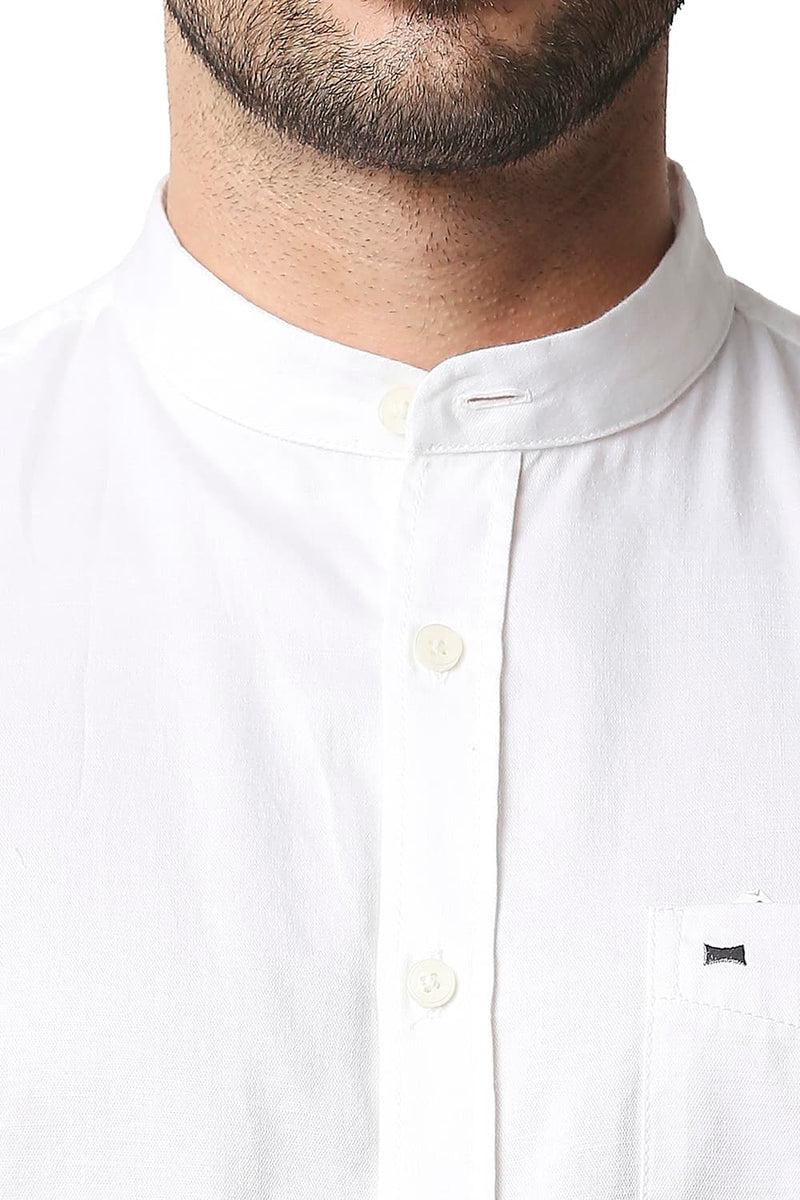 BASICS SLIM FIT BROKEN TWILL SLUB HALFSLEEVES SHIRT