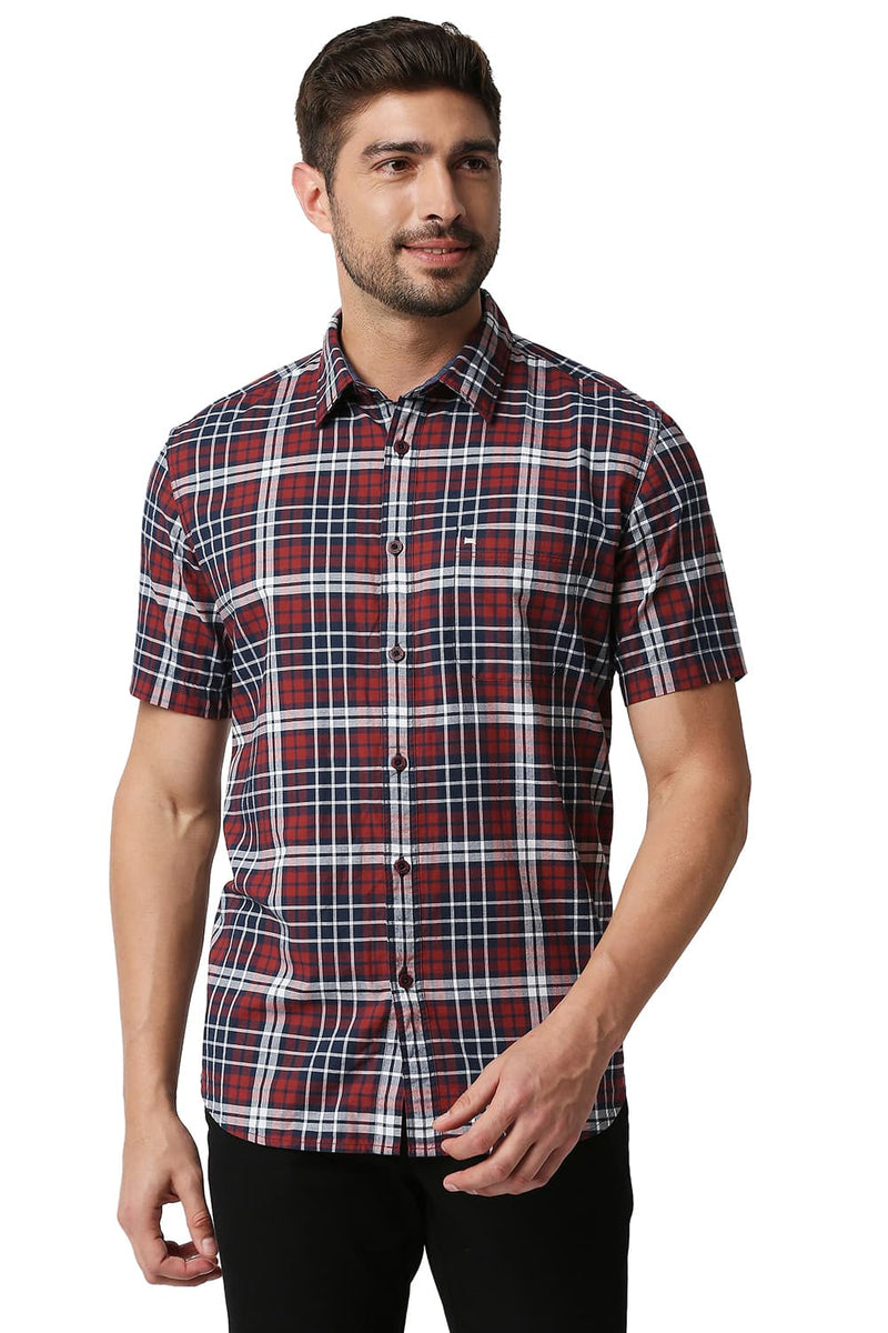 BASICS SLIM FIT OXFORD CHECKS SHIRT