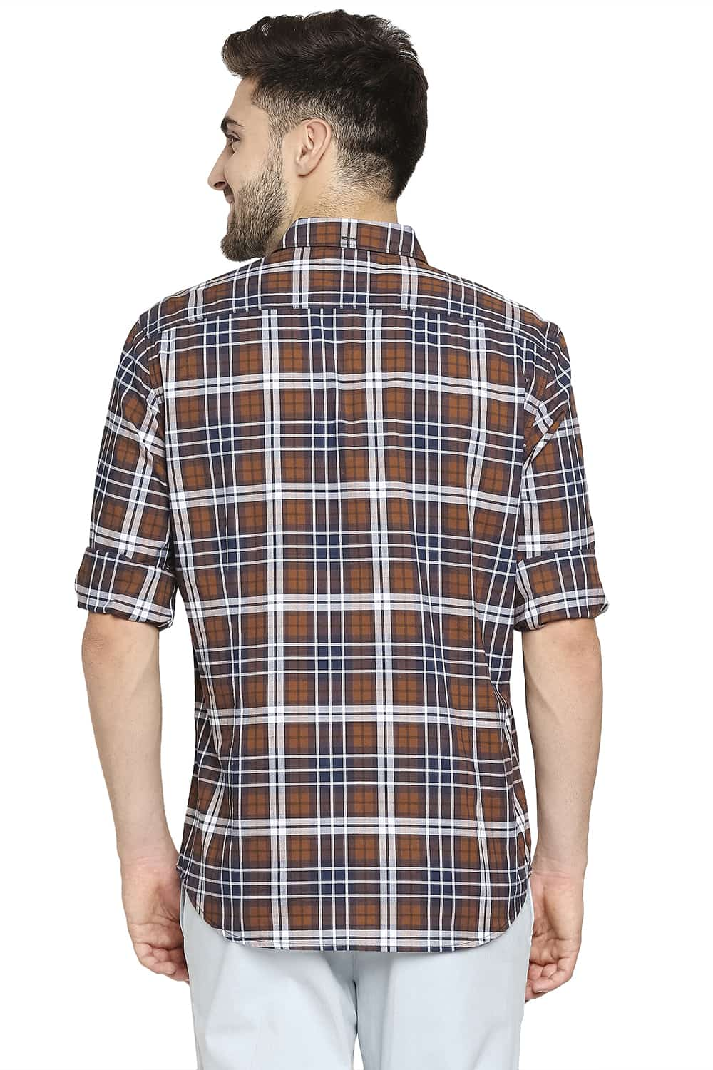 BASICS SLIM FIT OXFORD CHECKS SHIRT