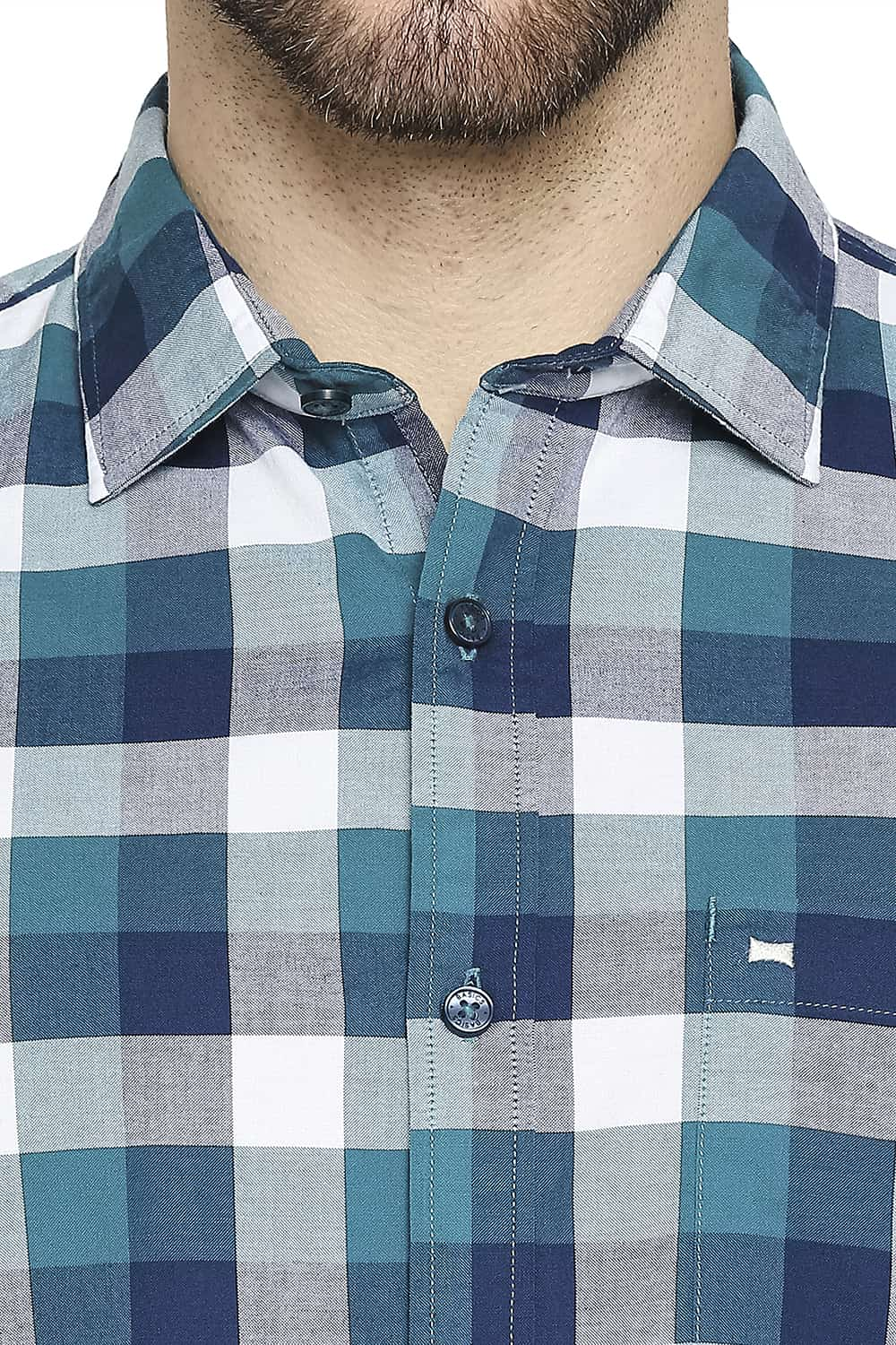 BASICS SLIM FIT OXFORD CHECKS SHIRT