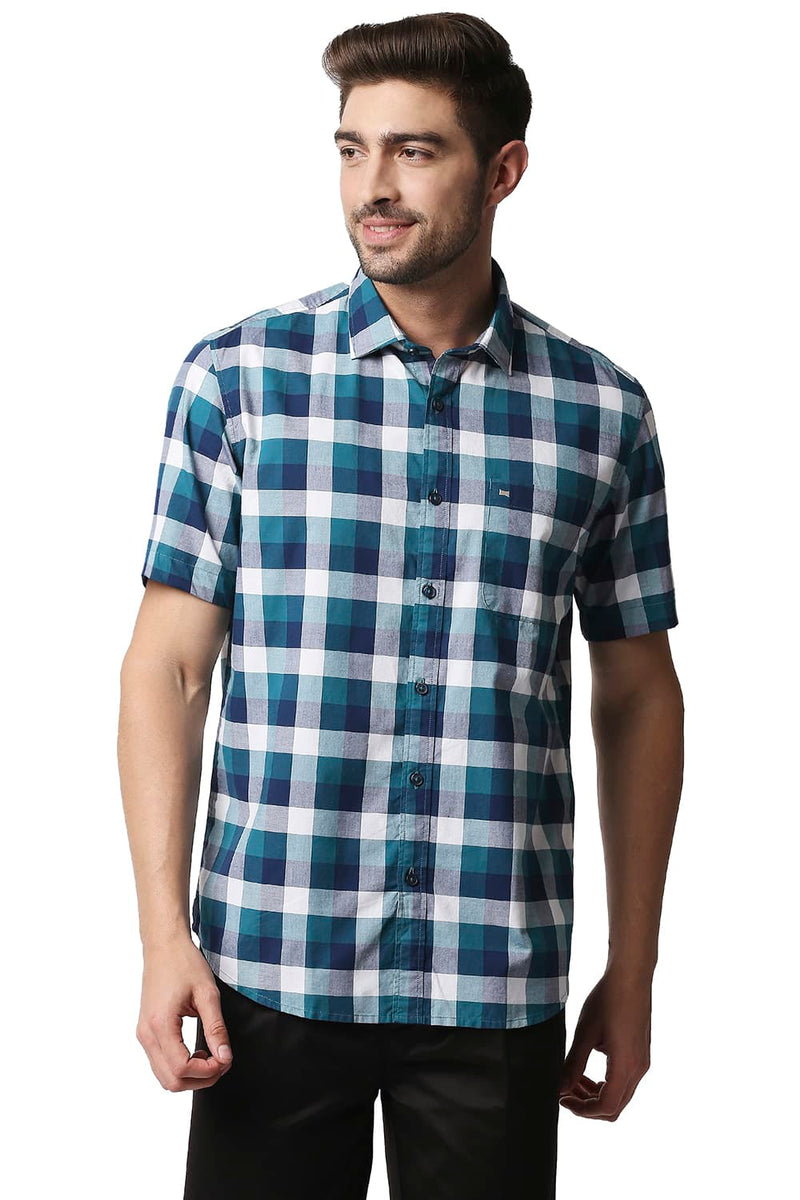 BASICS SLIM FIT OXFORD CHECKS SHIRT