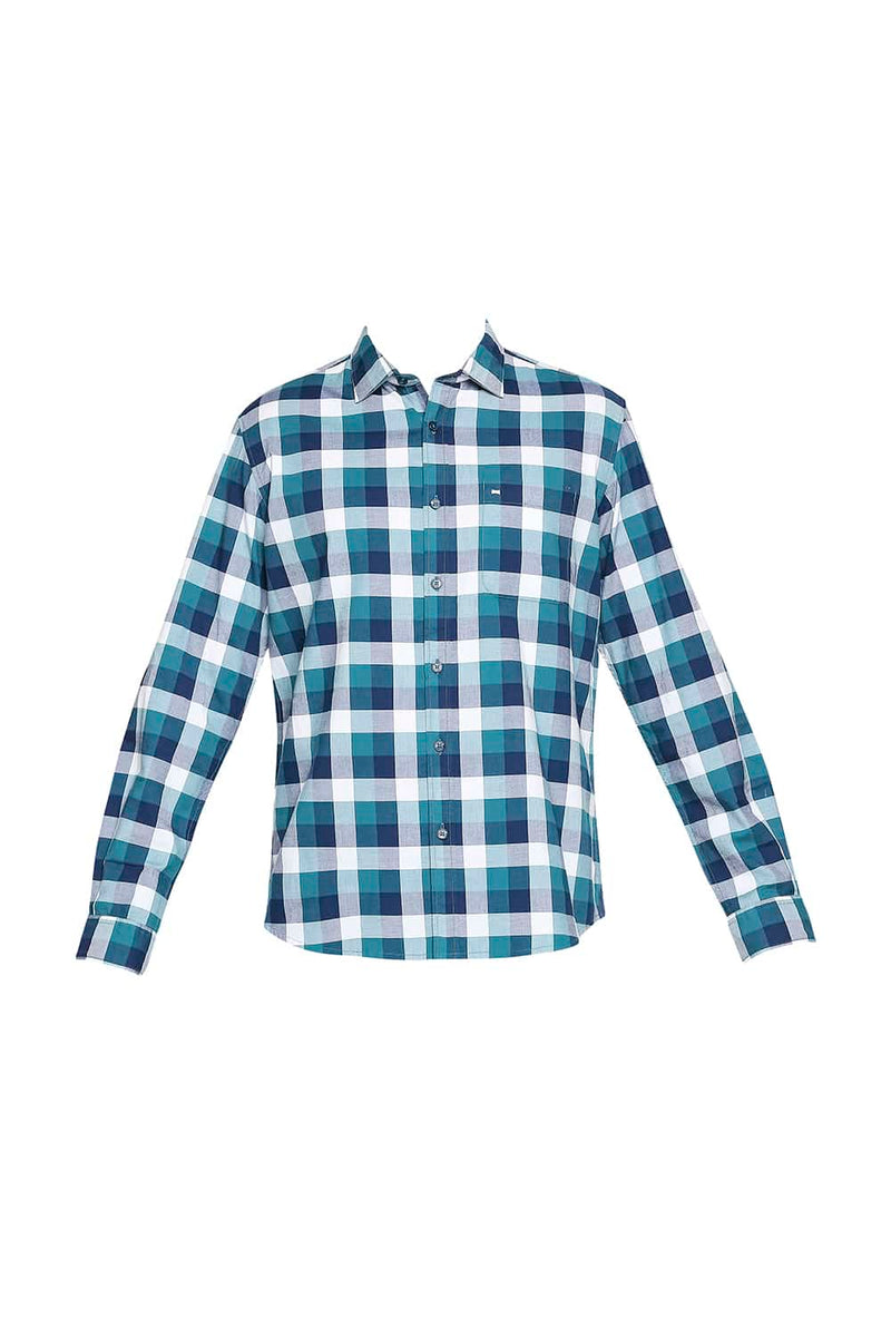 BASICS SLIM FIT OXFORD CHECKS SHIRT