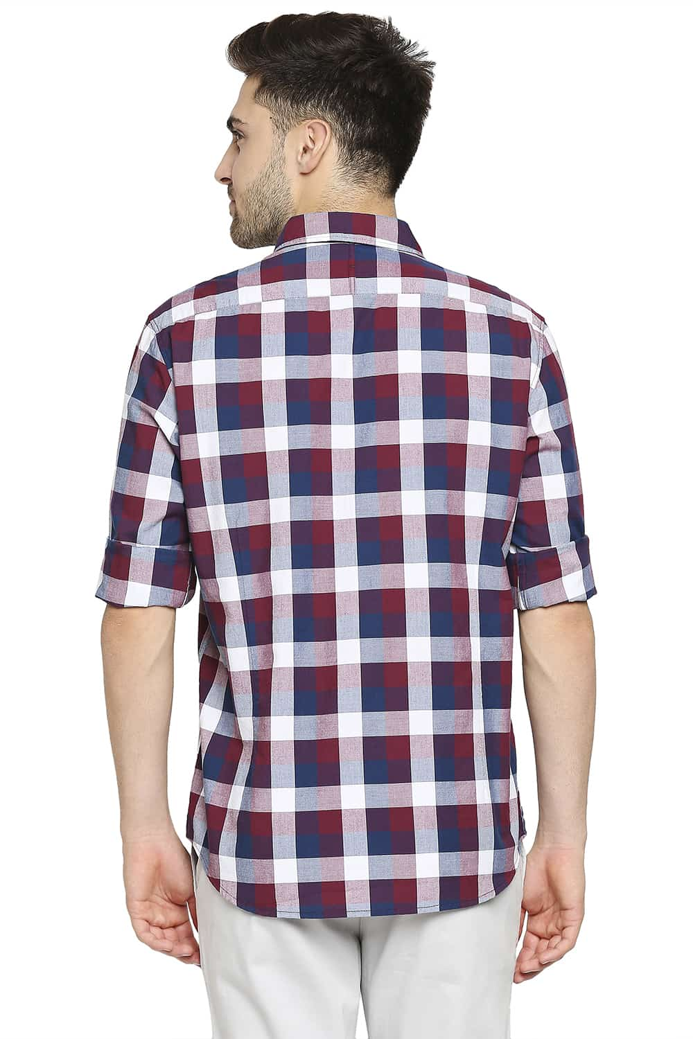 BASICS SLIM FIT OXFORD CHECKS SHIRT