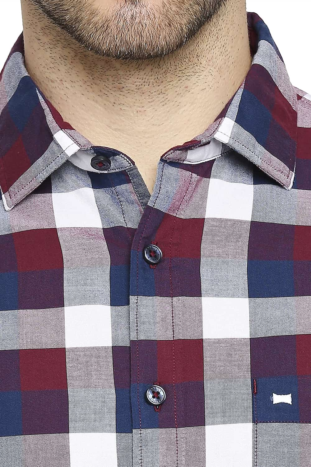 BASICS SLIM FIT OXFORD CHECKS SHIRT