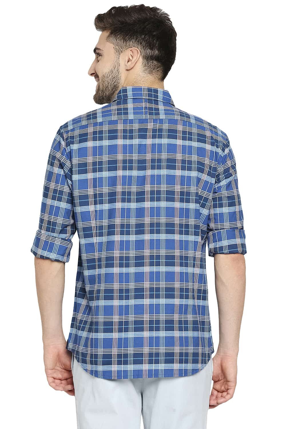 BASICS SLIM FIT OXFORD CHECKS SHIRT