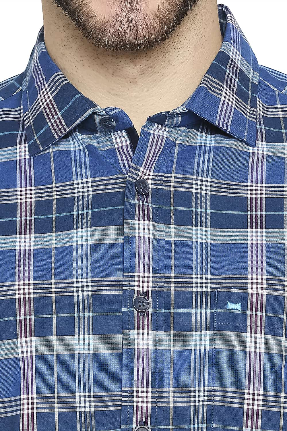 BASICS SLIM FIT OXFORD CHECKS SHIRT