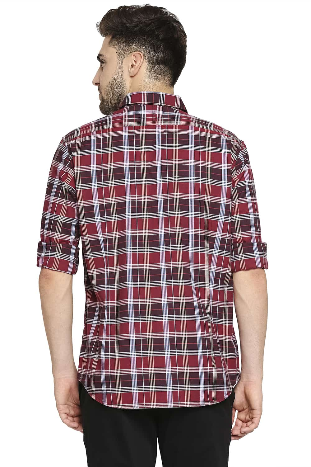 BASICS SLIM FIT OXFORD CHECKS SHIRT