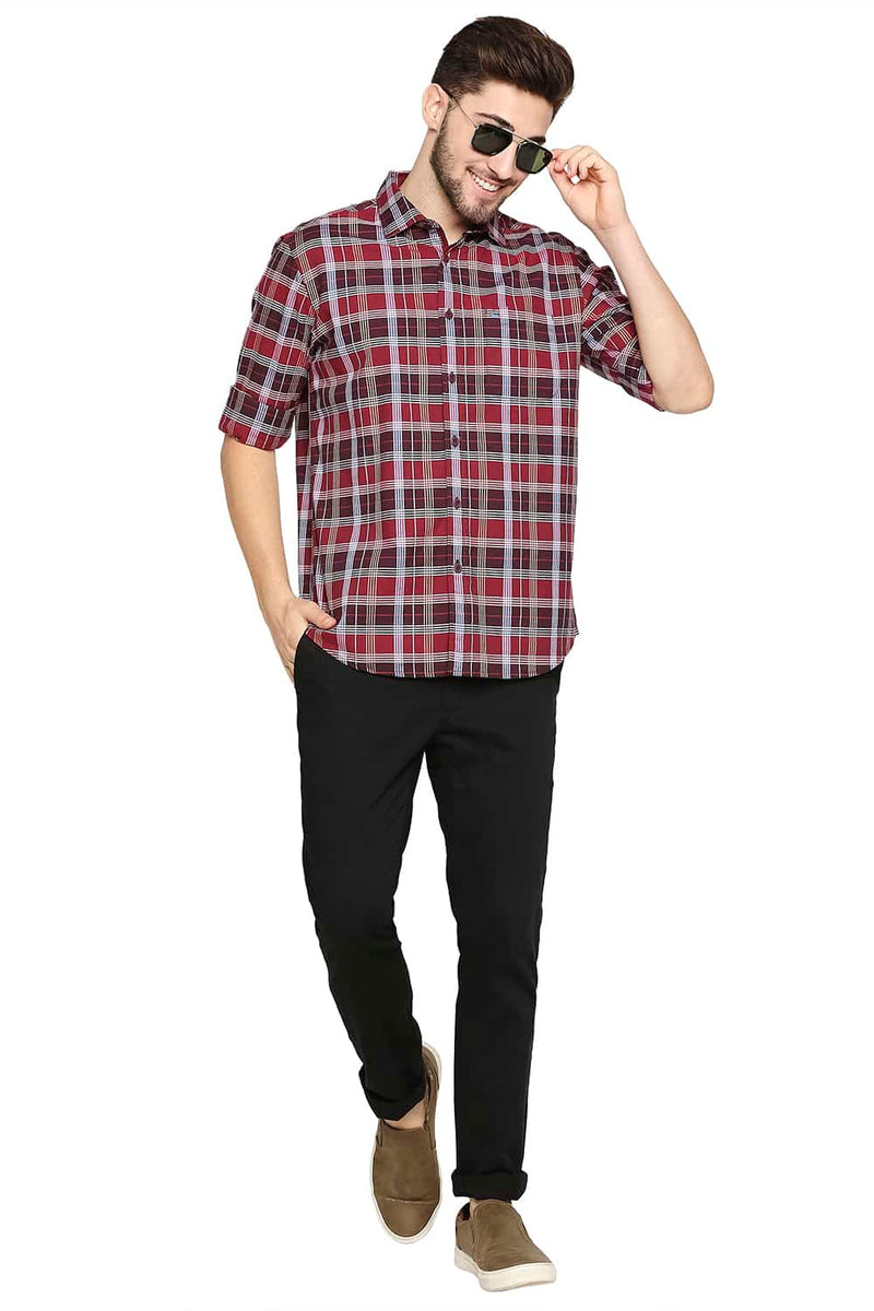 BASICS SLIM FIT OXFORD CHECKS SHIRT