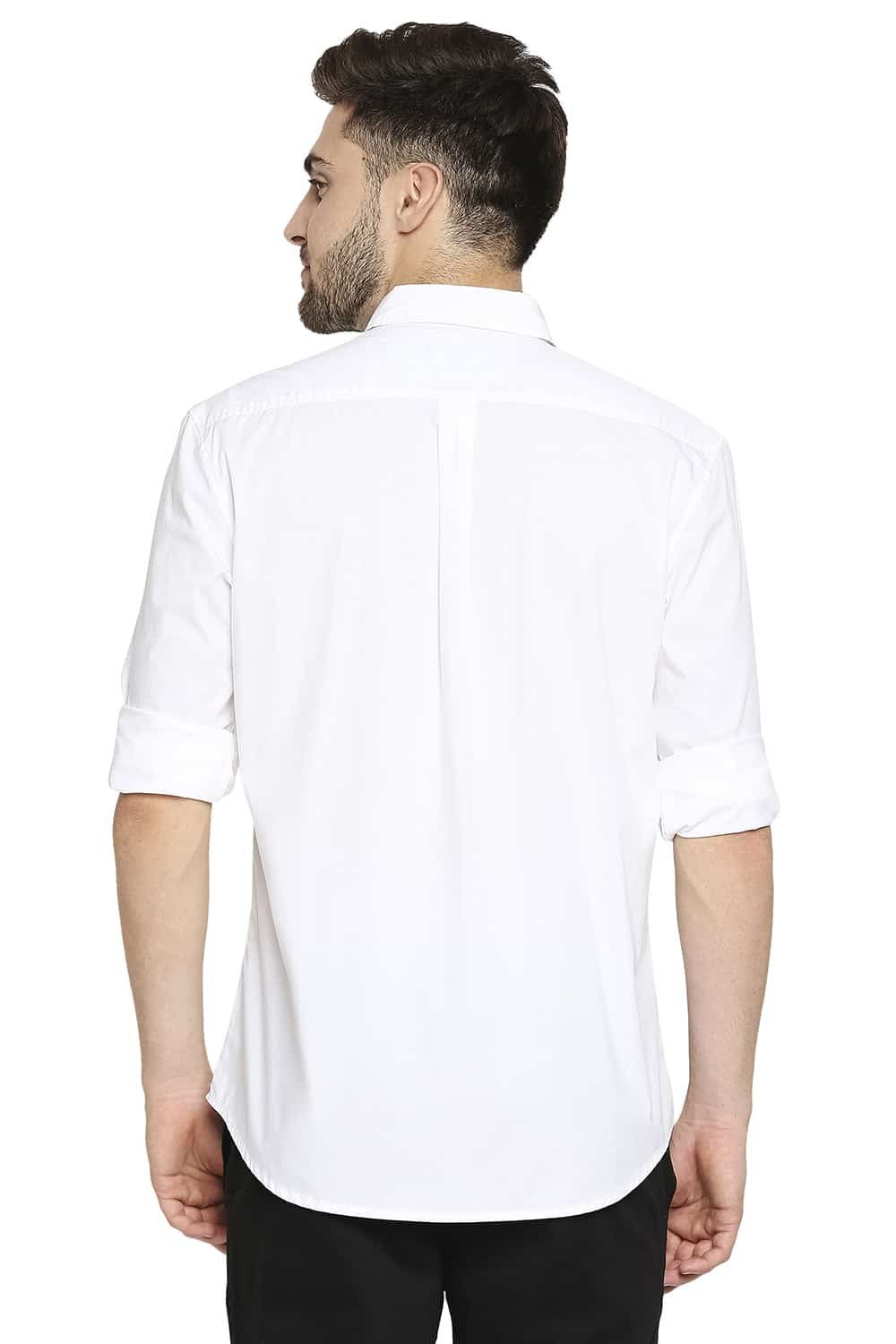 BASICS SLIM FIT POPLIN STRETCH SHIRT