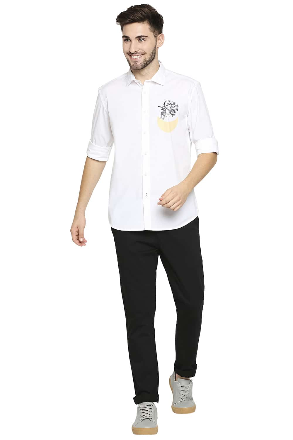 BASICS SLIM FIT POPLIN STRETCH SHIRT