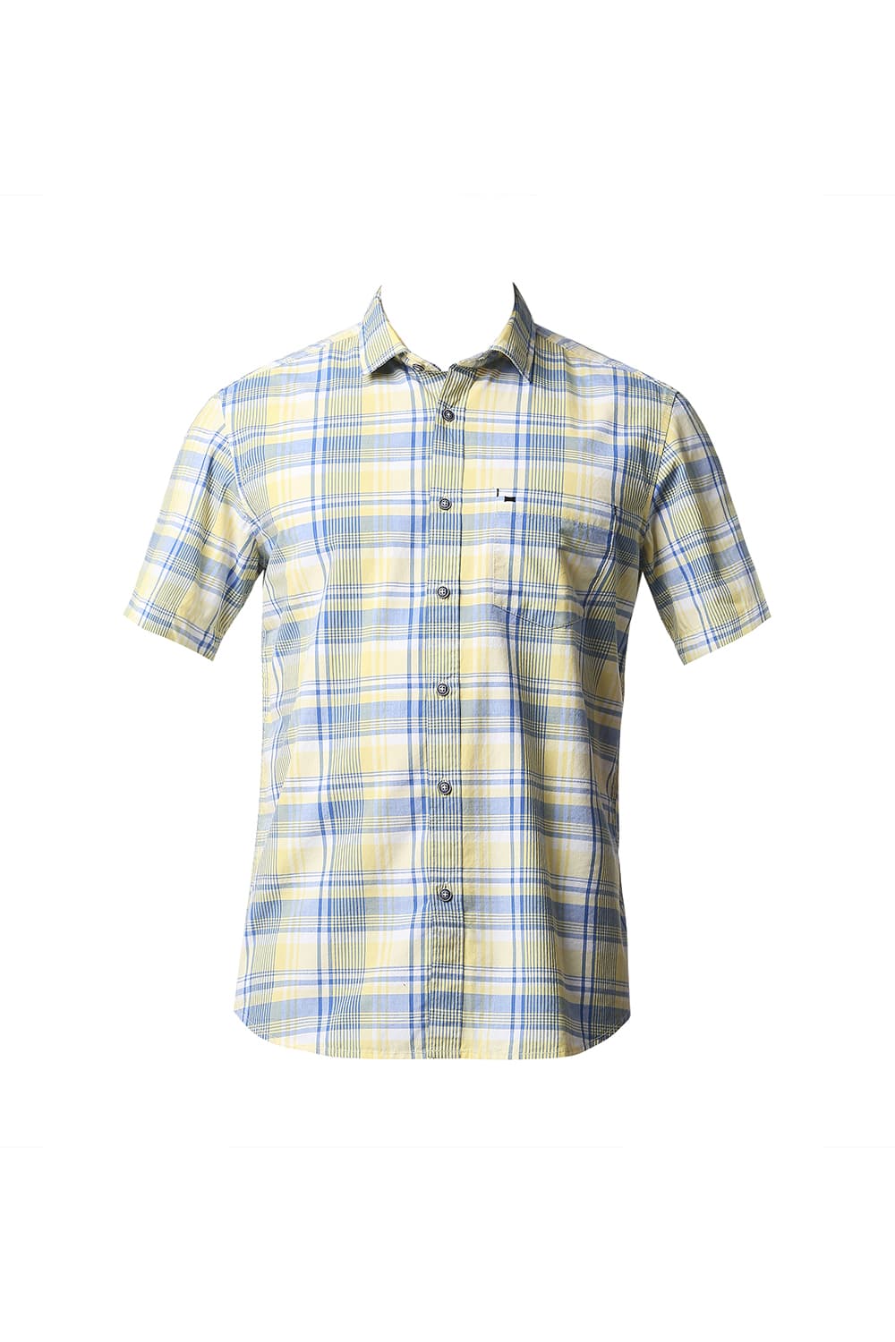 BASICS SLIM FIT CHECKS HALFSLEEVES SHIRT