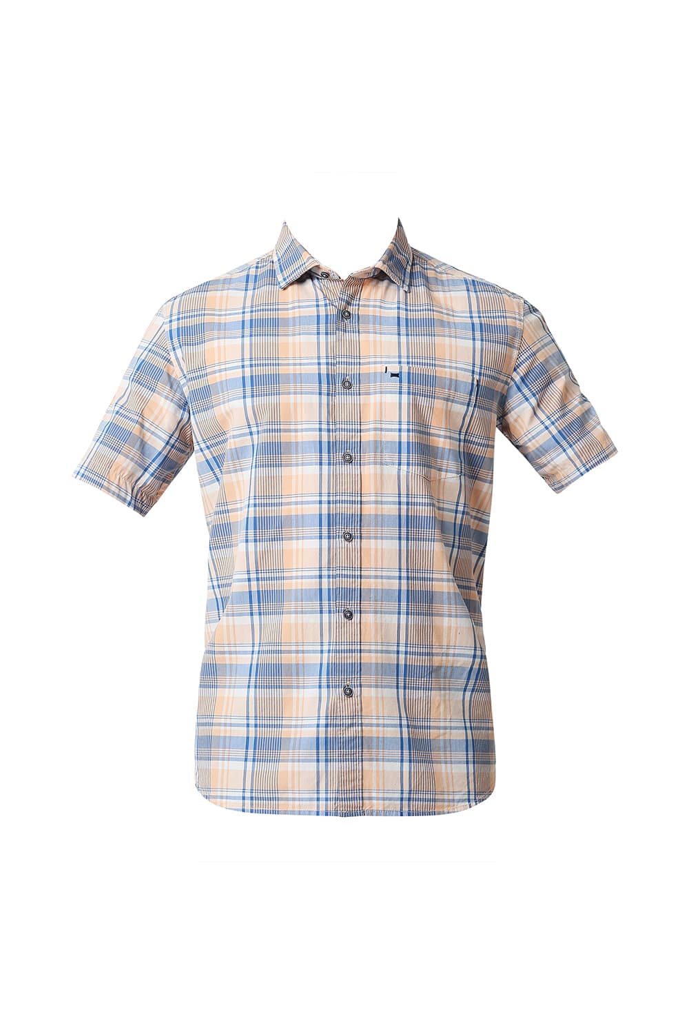 BASICS SLIM FIT CHECKS HALFSLEEVES SHIRT