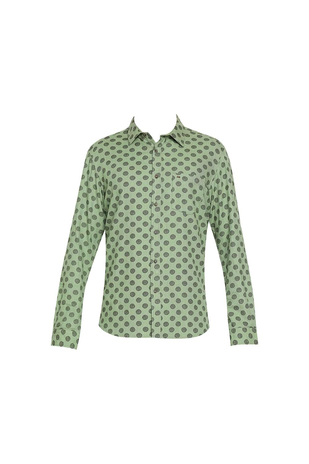 BASICS SLIM FIT MELANGE PRINTED SHIRT