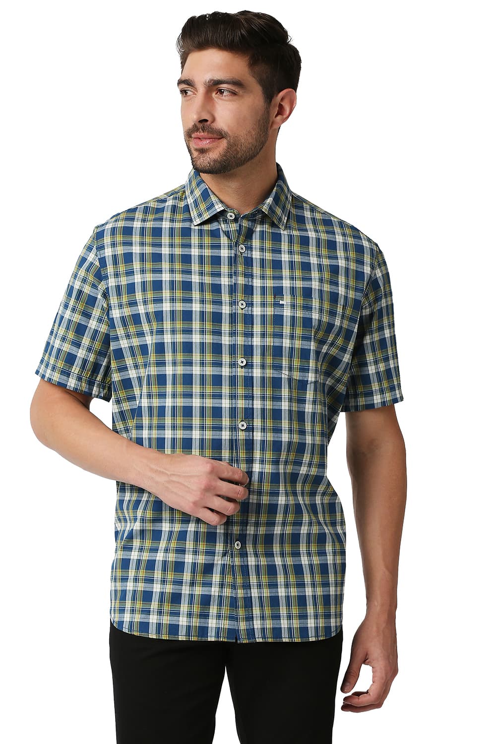 BASICS SLIM FIT CHECKS SHIRT