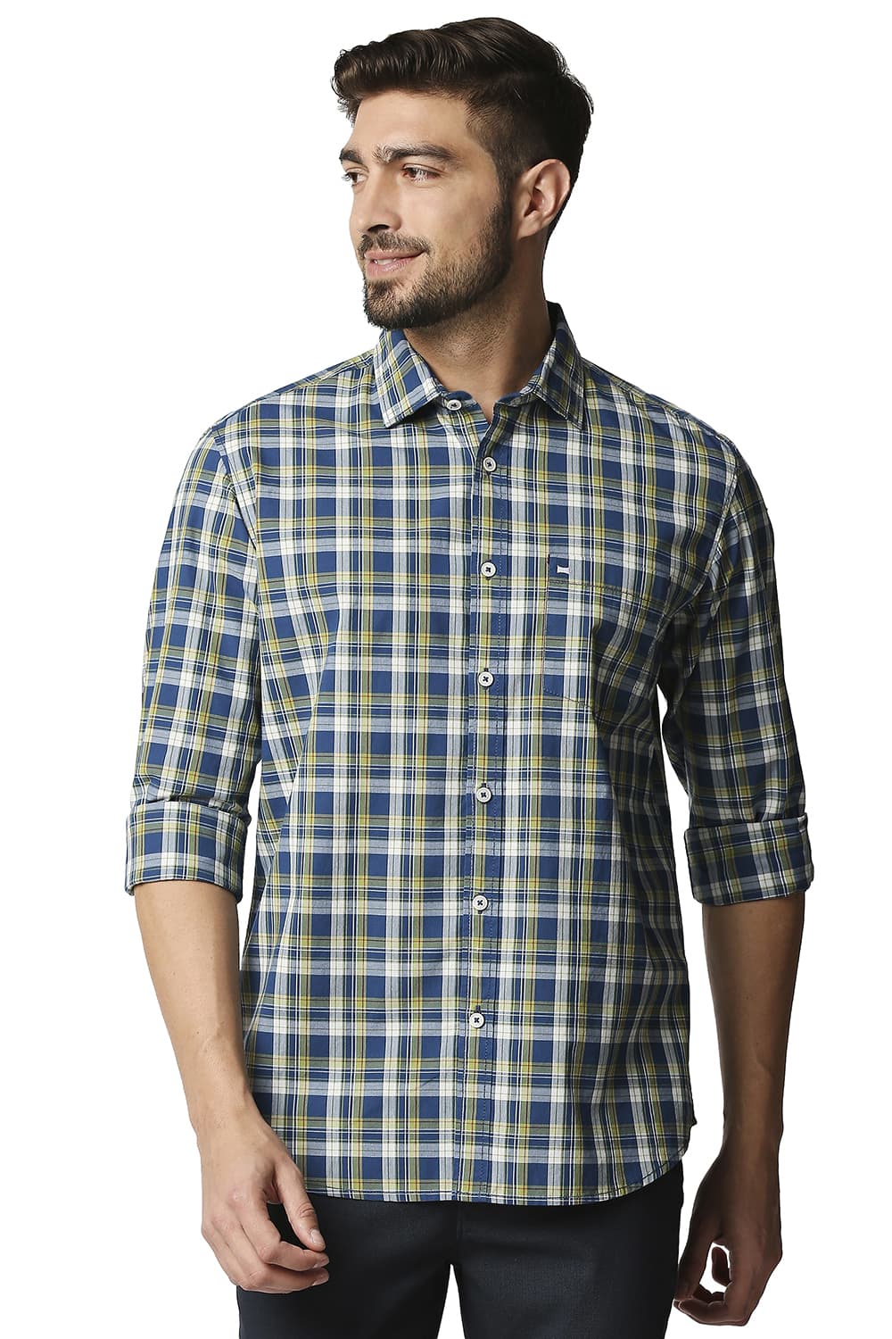 BASICS SLIM FIT CHECKS SHIRT